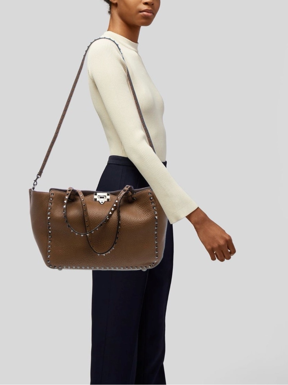 Valentino Rockstud Tote Bag w/ Crossbody Strap - Excellent Condition - Authentic - Picture 13 of 13
